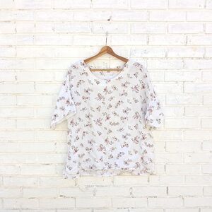 Bellambia Linen Top Boxy Floral Italy